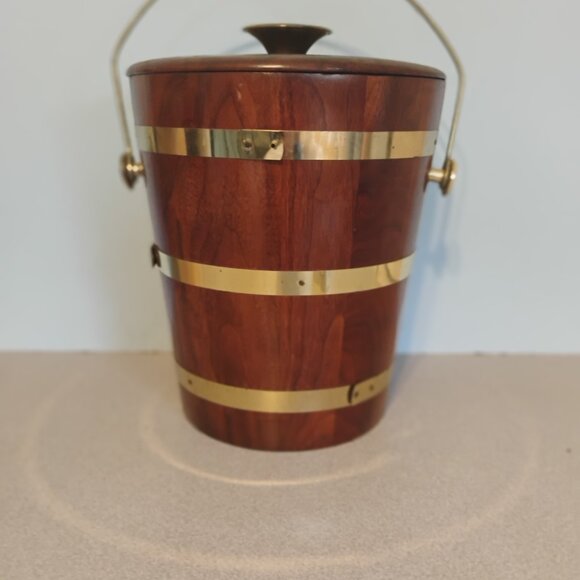 Vermillion Vintage Walnut and Brass Ice Bucket - Picture 2 of 4